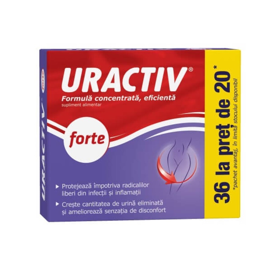 Pachet Uractiv forte, 20 + 16 capsule, Fiterman Pharma recenzii