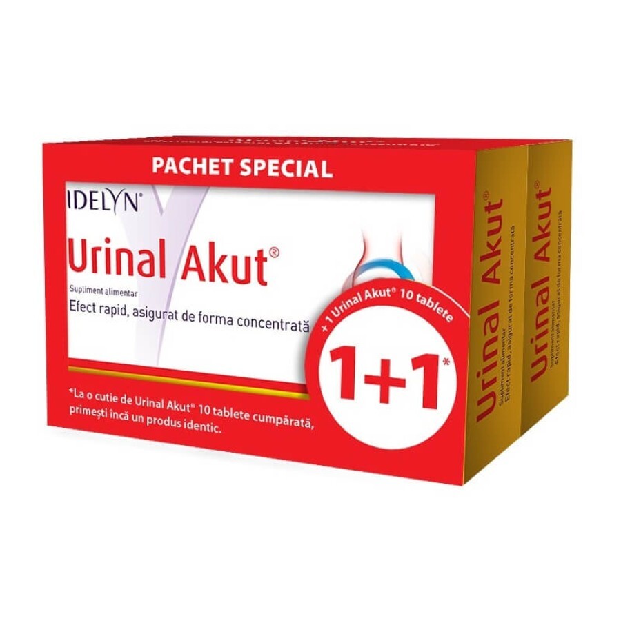 Pachet Urinal Akut Idelyn 10 + 10 tablete,  (1+1) , Walmark recenzii