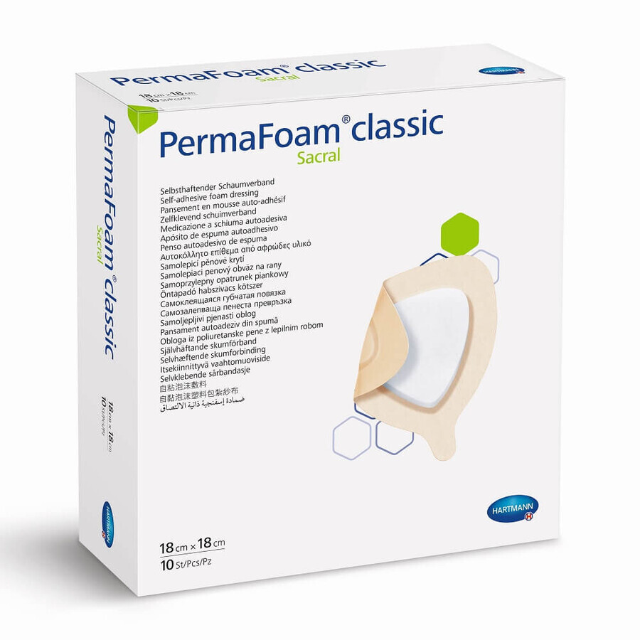 Pansament PermaFoam Classic Sacral 18x18cm (882011), 10 bucati, Hartmann