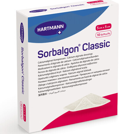 Sorbalgon dressing (999598), 5x5 cm, 10 pieces, Hartmann