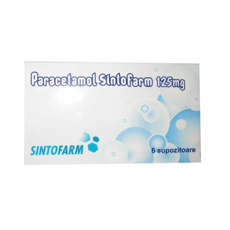 Paracetamol 125 mg, 6 supozitoare, Sintofarm