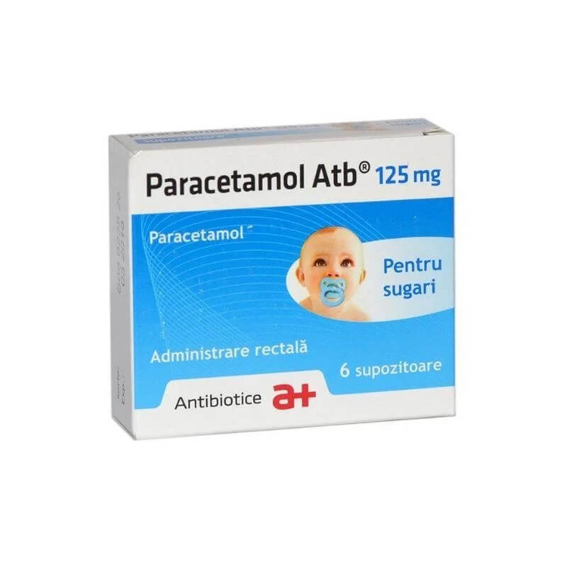 Paracetamol 125 mg, 6 supozitoare, Antibiotice SA