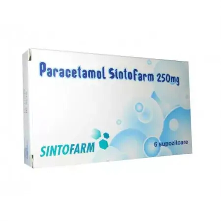 Paracetamol 250 mg, 6 supozitoare, Sintofarm