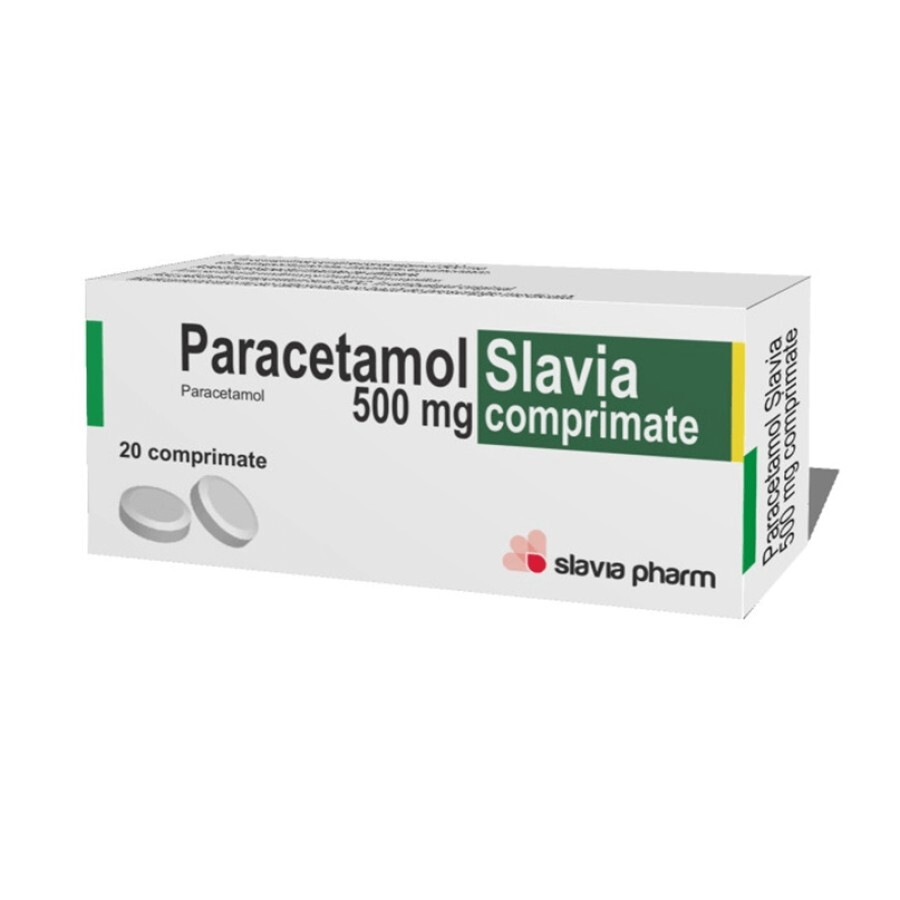 Paracetamol 500 mg, 20 comprimate, Slavia Pharm recenzii