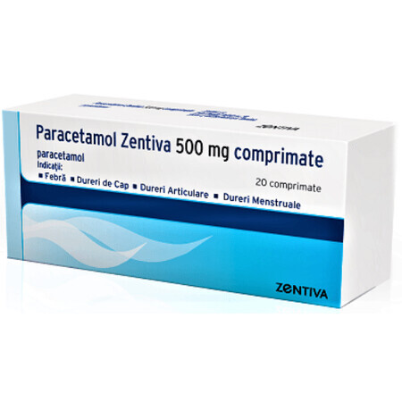 Paracetamol 500 mg, 20 comprimate, Zentiva