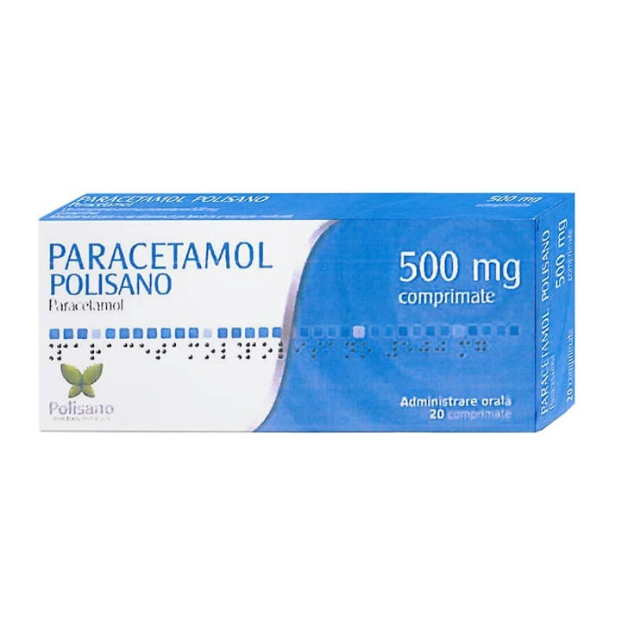 Paracetamol Polisano 500 mg, 20 comprimate, Polisano recenzii