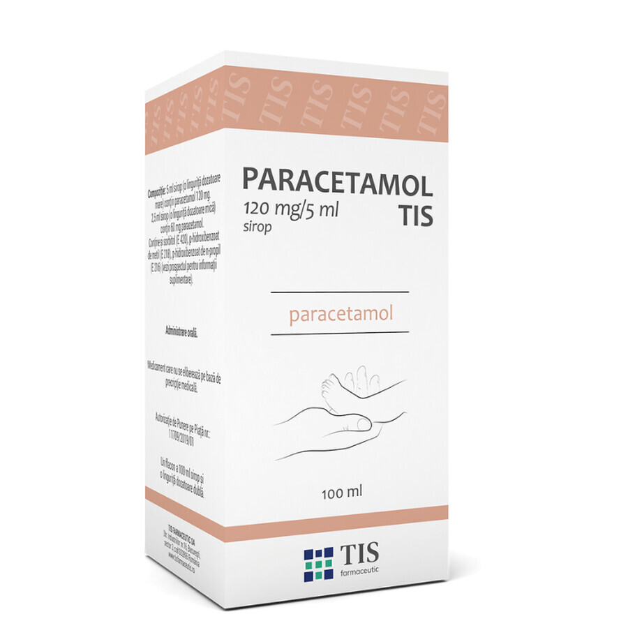 Paracetamol Tis 120 mg/5 ml, 100 ml, Tis Farmaceutic