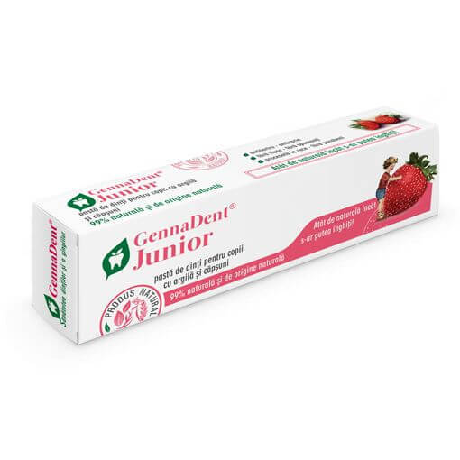 Pastă de dinți cu căpșuni GennaDent Junior, 50 ml, Vivanatura Mama si copilul