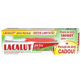 Pastă de dinți cu plante medicinale Lacalut Aktiv Herbal, 75 ml + Periuta de dinti, Theiss Naturwaren