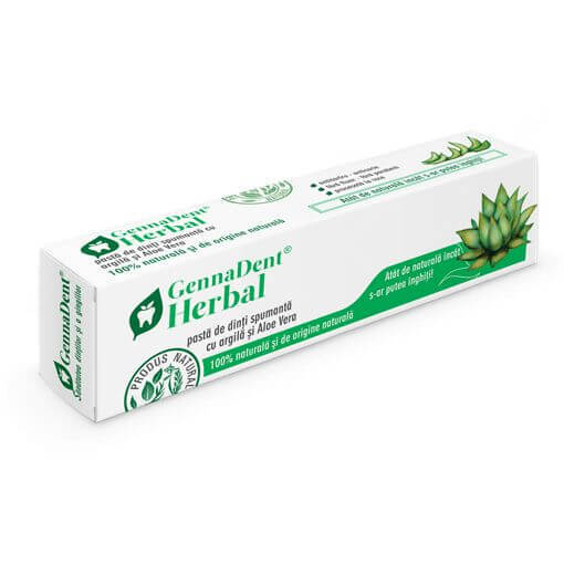 Pasta de dinti GennaDent Herbal, 50 ml, Vivanatura Frumusete si ingrijire