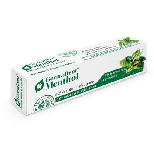 Pastă de dinți GennaDent Menthol, 50 ml, Vivanatura Frumusete si ingrijire