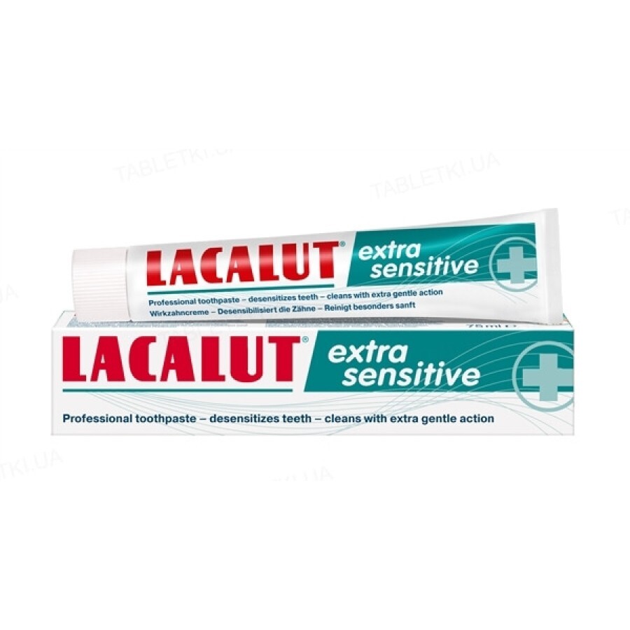 Pasta de dinti Lacalut extra sensitive, 75 ml, Theiss Naturwaren