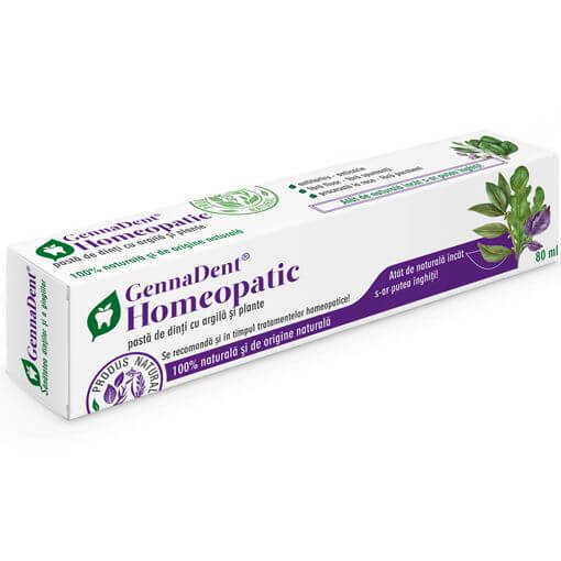 Pasta de dinti GennaDent Homeopatic, 80 ml, Vivanatura Mama si copilul