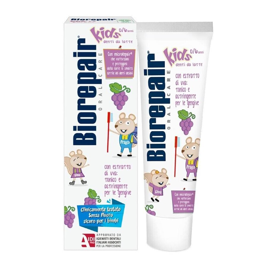 Biorepair Kids Toothpaste with Grape Extract 0-6 years, 50 ml, Coswell