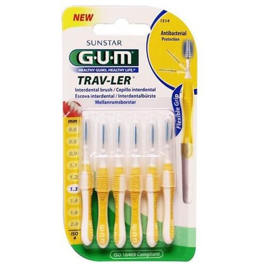 Perii interdentare Trav-Ler 1.3 mm, 6 bucati, Sunstar Gum