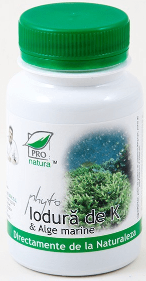 Phyto Iodură de K și alge marine, 60 capsule, Pro Natura