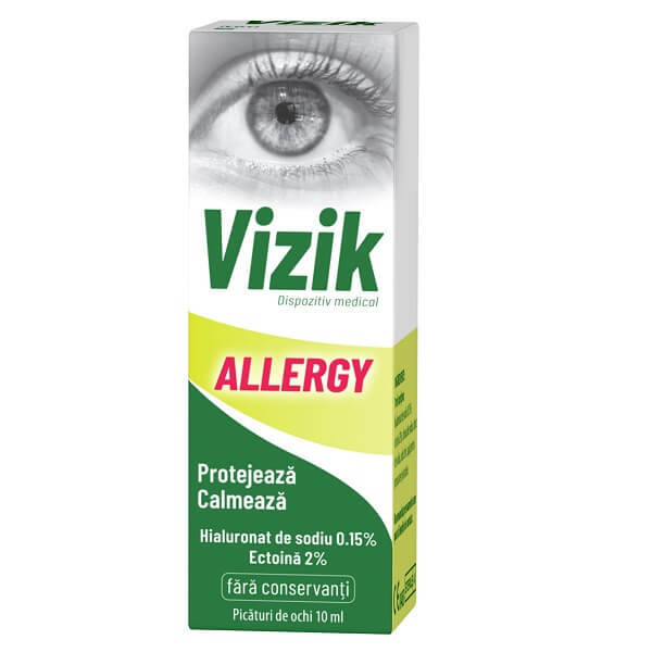 vizik picaturi pentru ochi iritati si rosii Picaturi pentru ochi Vizik Allergy, 10 ml, Zdrovit