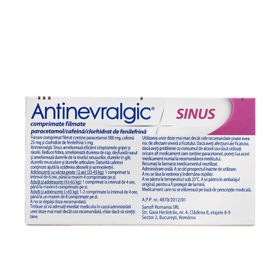 Antinevralgic Sinus, 12 comprimés, Sanofi