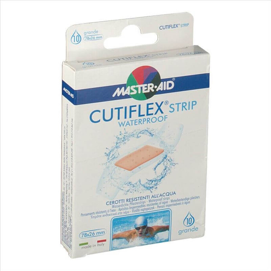 Plasturi impermeabili Cutiflex Strip Master-Aid, 78x26 mm, 10 bucati, Pietrasanta Pharma