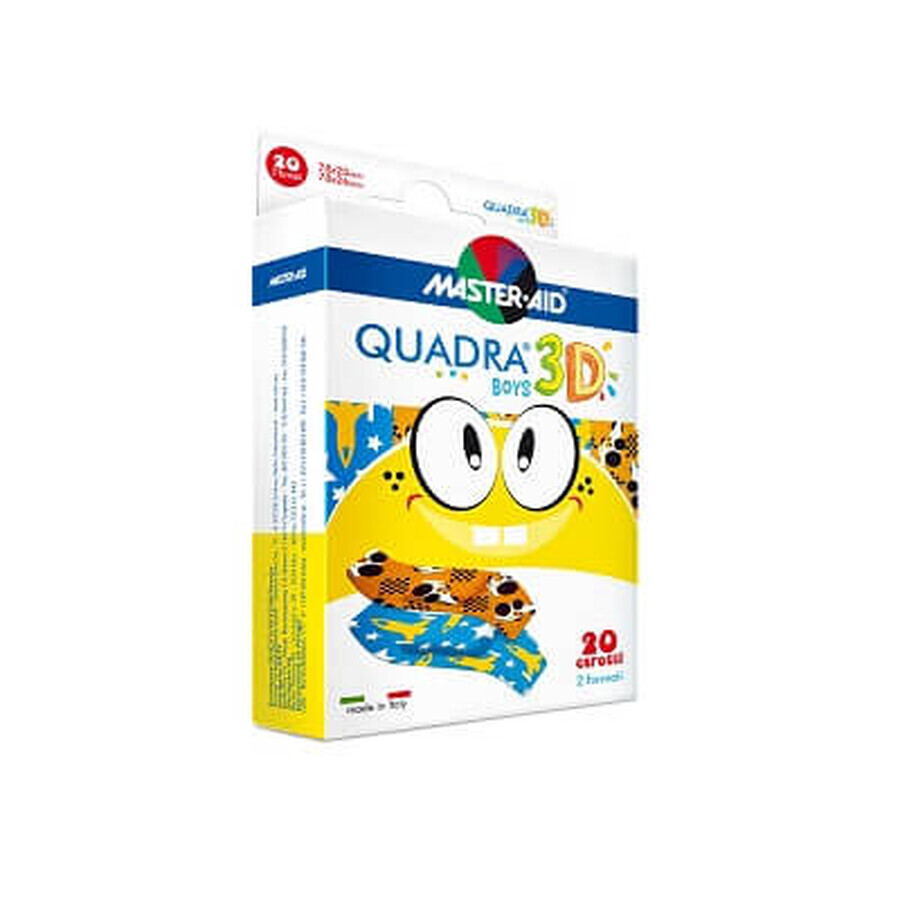 Plasturi pentru copii Quadra 3D Boys Master-Aid, 20 bucăți, Pietrasanta Pharma