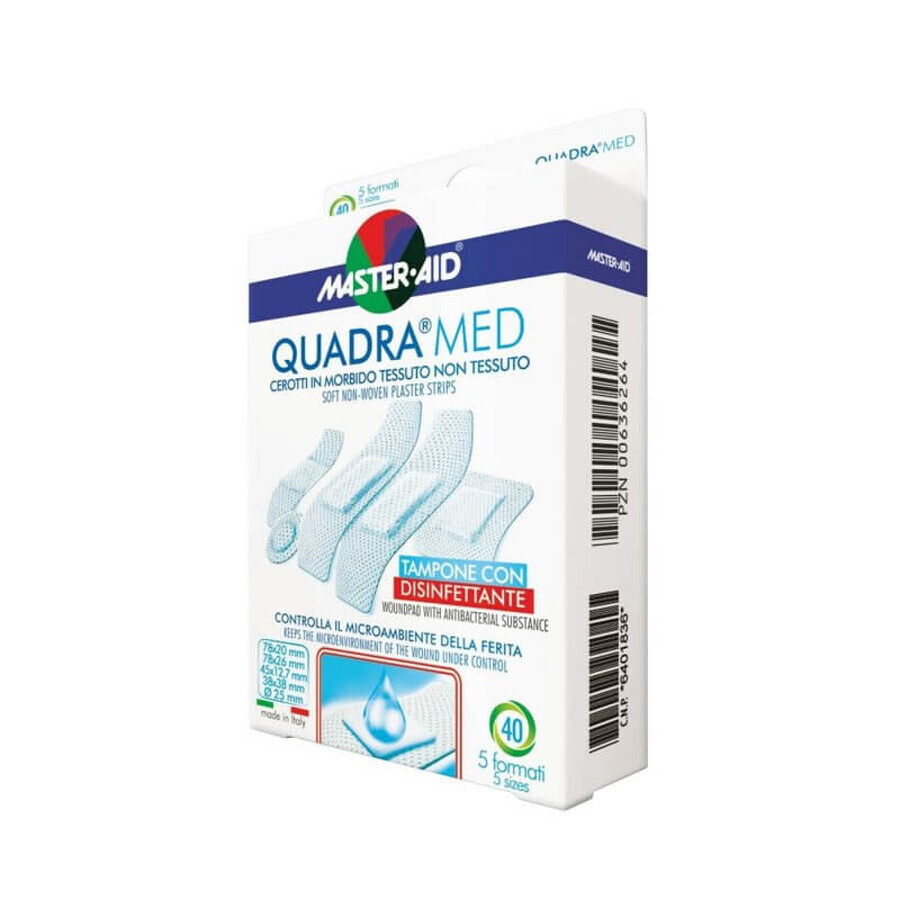 Plasturi piele sensibilă Quadra Med Master-Aid, 2 mărimi, 20 bucăți, Pietrasanta Pharma