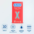 Préservatif Feel Thin Slim Fit, 10 pièces, Durex