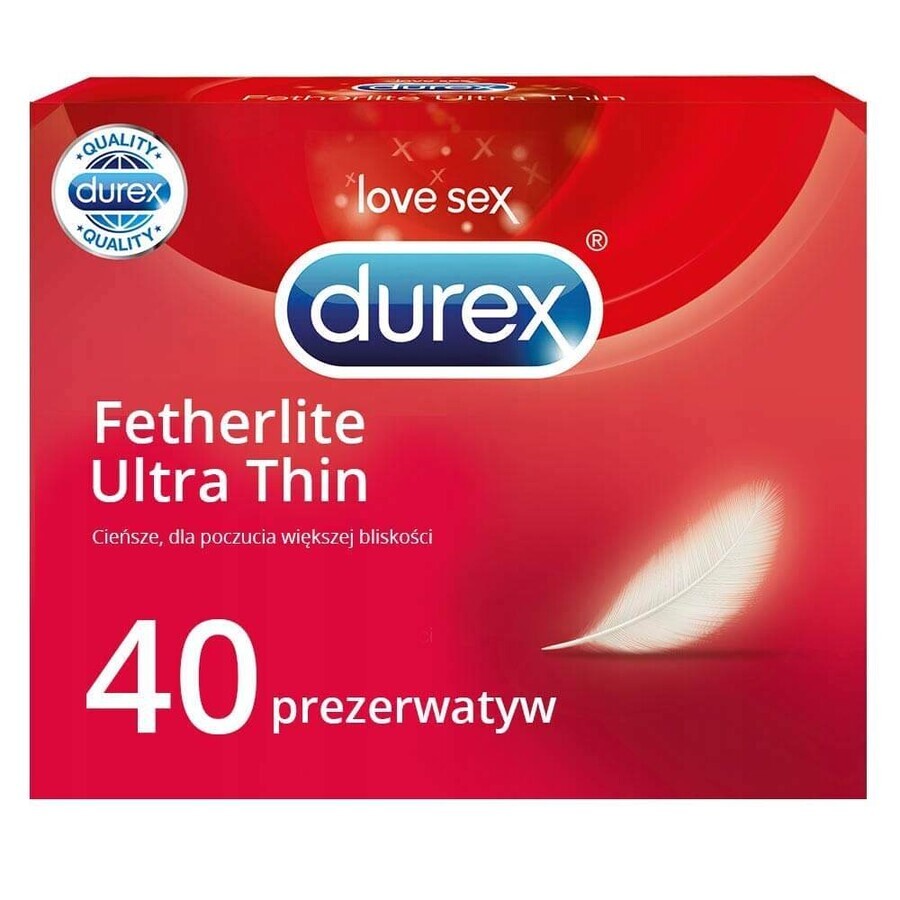 Prezervative Fetherlite Ultra Thin, 40 bucati, Durex