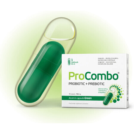 ProCombo probiotic + prebiotic pentru echilibrul florei intestinale, 10 capsule, Vitaslim