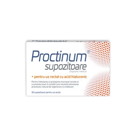 Proctinum supozitoare cu acid hialuronic pentru hemoroizi, 10 bucăți, Zdrovit