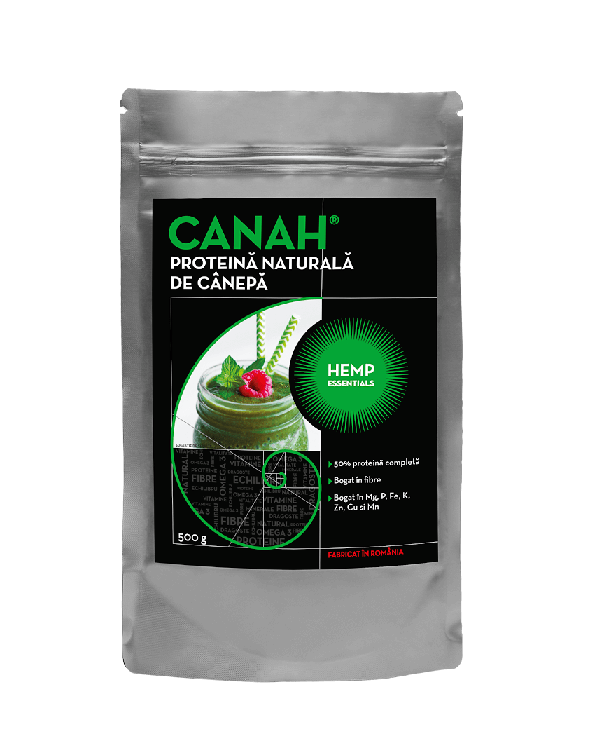 Pudra proteica de Canepa, 500 g, Canah