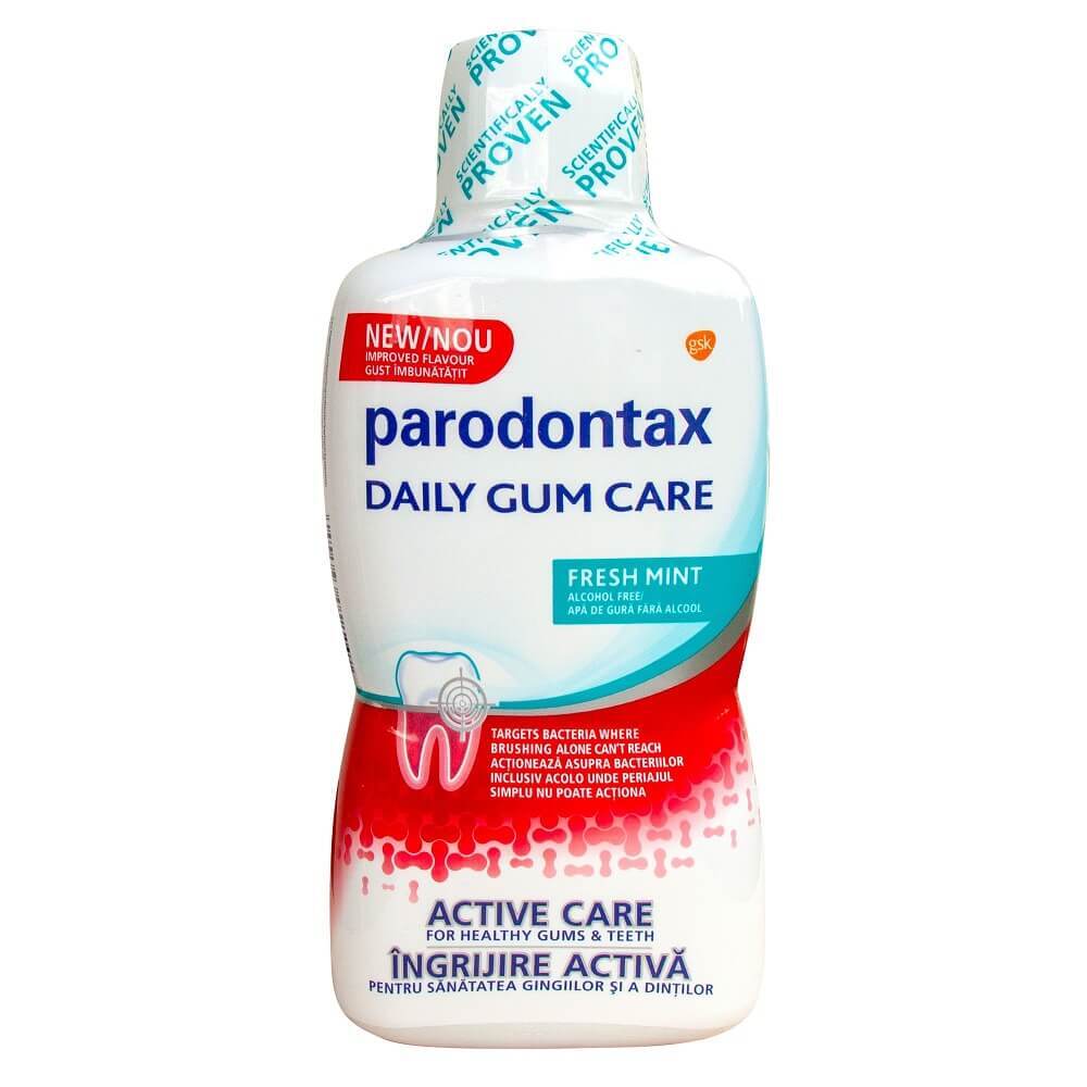 Apa de gura fara alcool Daily Gum Care Fresh Mint Parodontax, 500 ml, Gsk Frumusete si ingrijire
