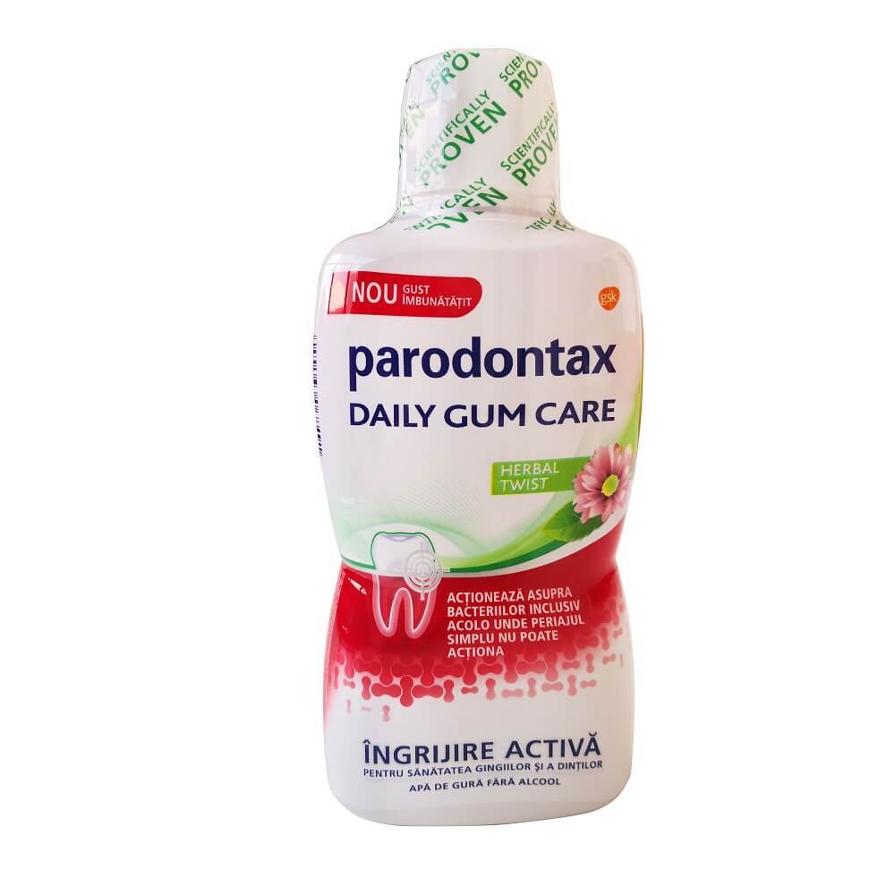 Apa de gura fara alcool Daily Gum Care Herbal Twist Parodontax, 500 ml, Gsk Frumusete si ingrijire