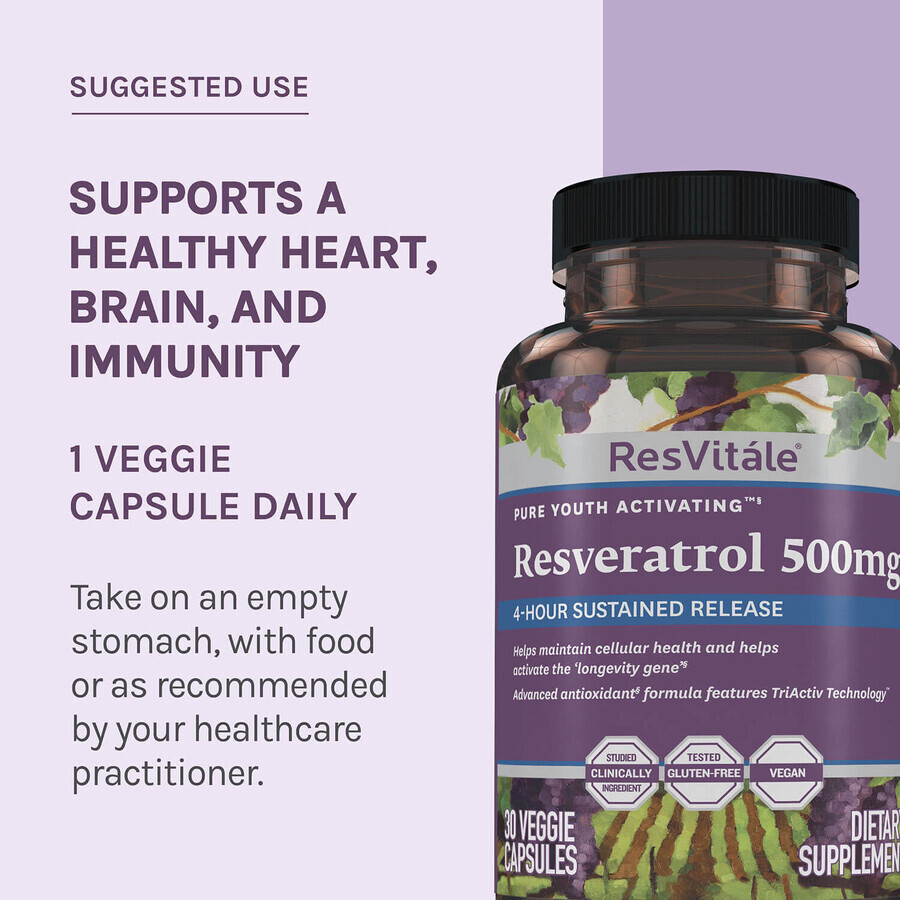 Resveratrol 500 mg, 30 Kapseln, ResVitale