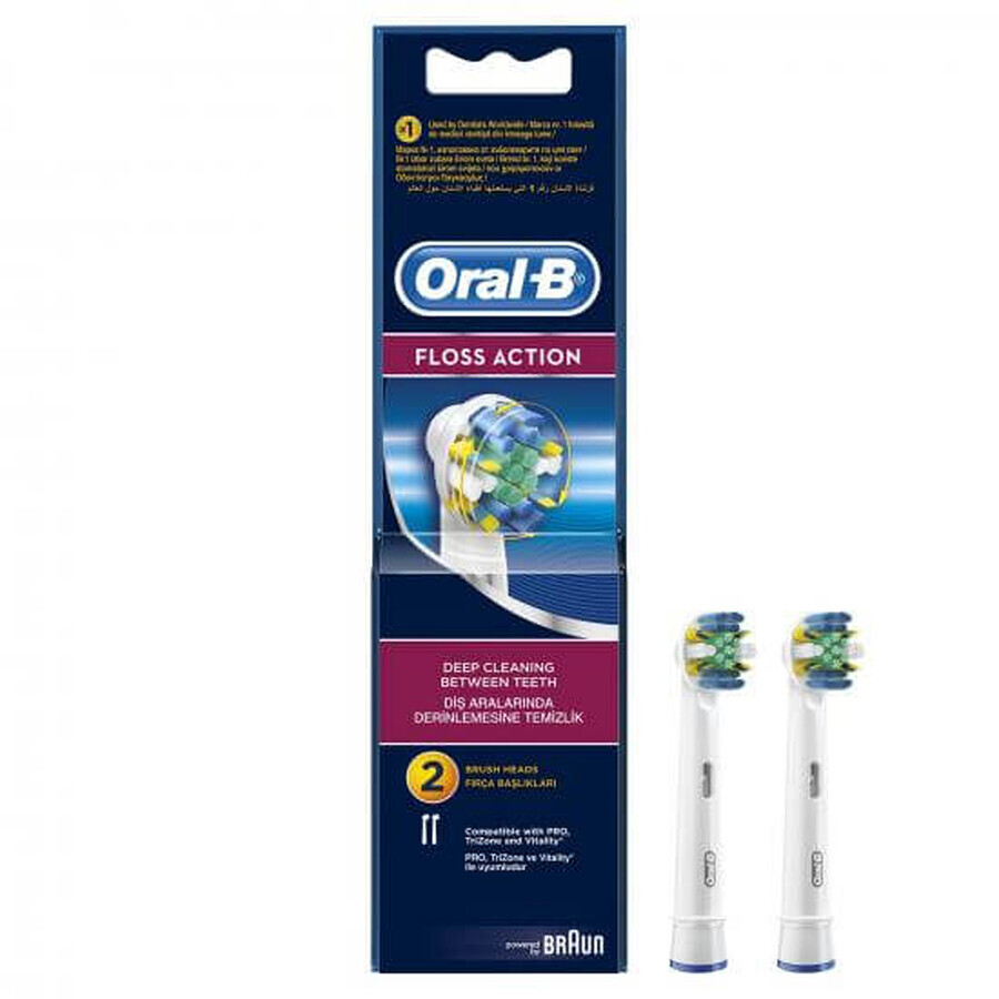 Spazzolino elettrico di ricambio Braun Floss Action, 2 pezzi, Oral-B