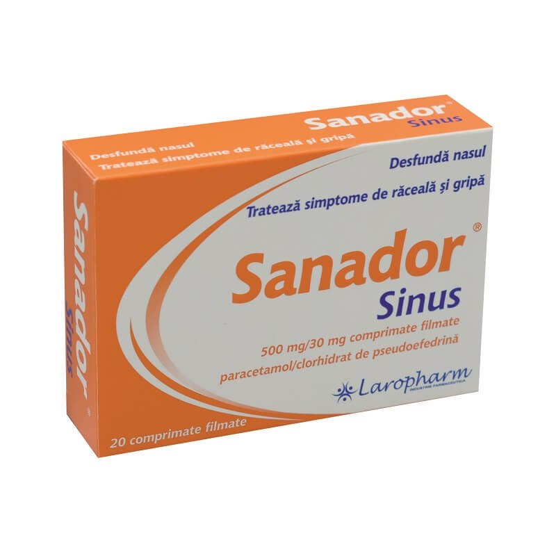 Sanador Sinus 500mg/30mg, 20 comprimate filmate, Laropharm