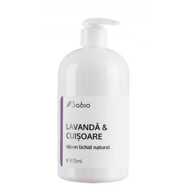 Săpun lichid natural cu lavanda și cuișoare, 475 ml, Sabio