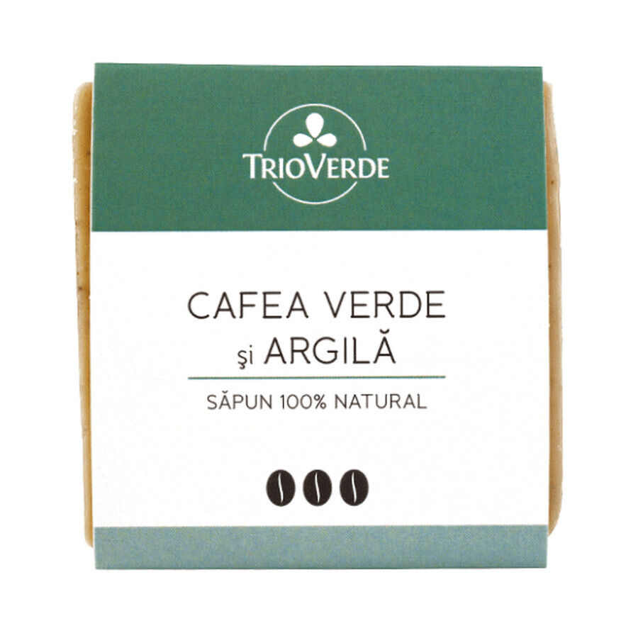 Sapun natural cu cafea verde si argila, 110 g, Trio Verde