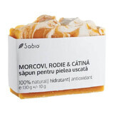 Săpun natural pentru pielea uscată cu morcovi, rodie și cătina, 130 g, Sabio