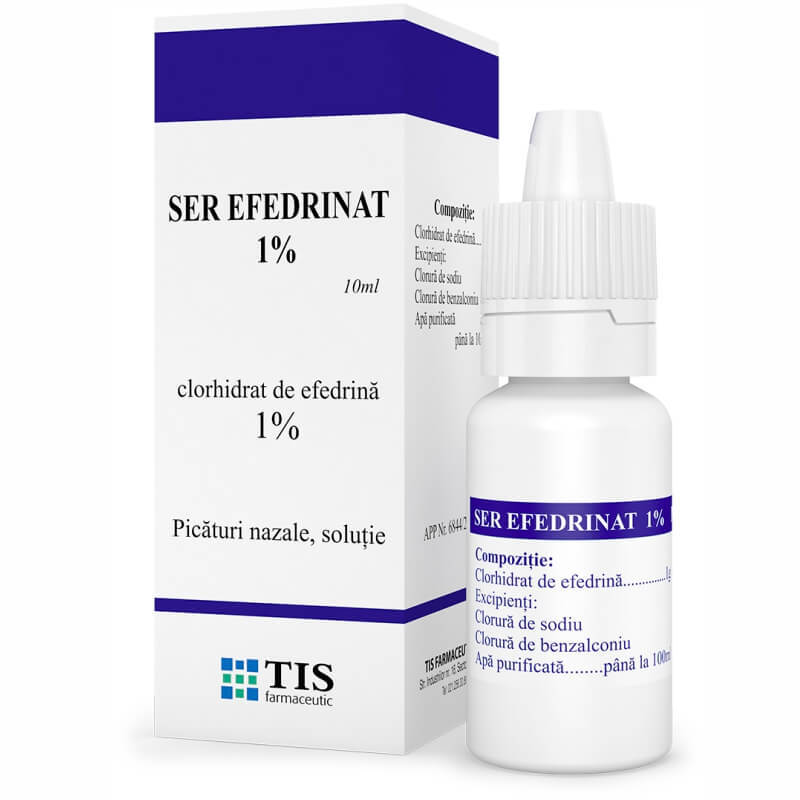 Ser efedrinat picături nazale 1%, 10 ml, Tis Farmaceutic