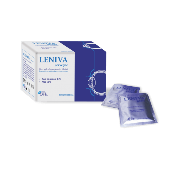 Servetele oftalmice de unica folosinta Leniva, 20 bucati, Omnisan Farmaceutici