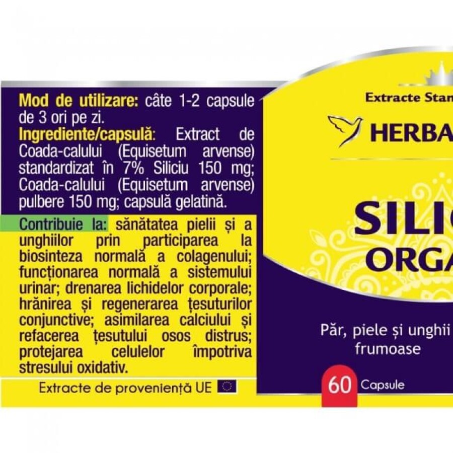Siliciu Organic, 60 capsule, Herbagetica
