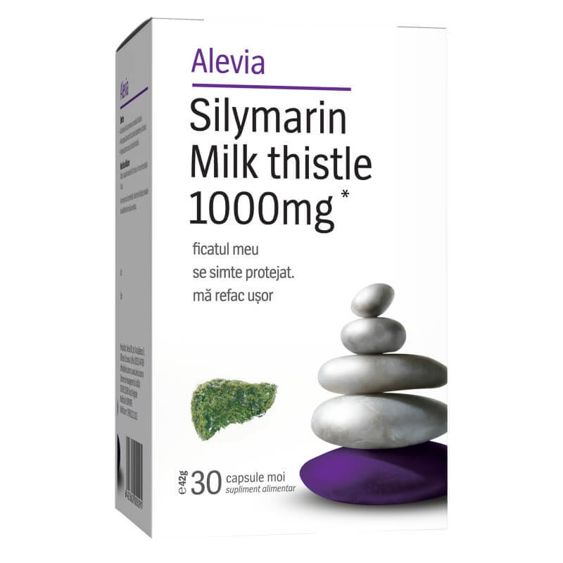 silimarina milk thistle 1000 mg pret farmacia tei Silymarin Milk Thistle 1000 mg, 30 capsule, Alevia
