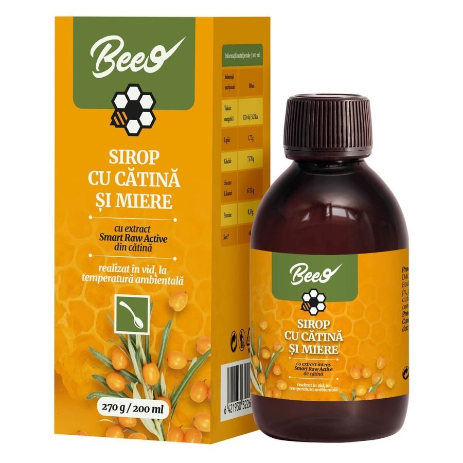 Sirop cu Cătină și miere Beeo, 200 ml, Dacia Plant