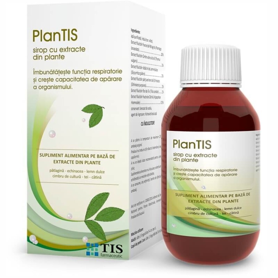 Sirop cu extracte din plante PlanTis, 150 ml, Tis Farmaceutic