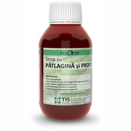 Sirop cu Patlagina si Propolis, 100 ml, Tis Farmaceutic