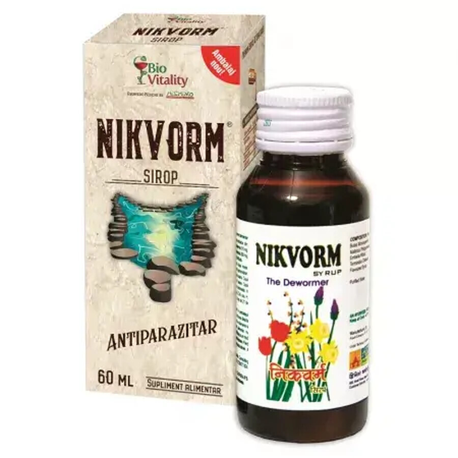 Nikvorm sirop pentru eliminarea paraziților intestinali Bio Vitality, 60 ml recenzii