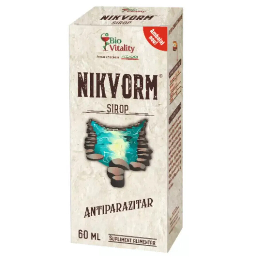 Nikvorm sirop pentru eliminarea paraziților intestinali Bio Vitality, 60 ml