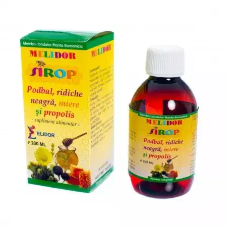 tratament naturist cu ridiche neagra si miere Sirop Podbal cu Ridiche Neagră Miere și Propolis, 200 ml, Elidor