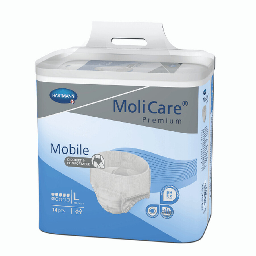 Mobile L MoliCare Incontinence Diaper Brief (915833), 14 pieces, Hartmann