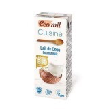 Smantana crema de cocos pentru gatit, 200 ml, Ecomil